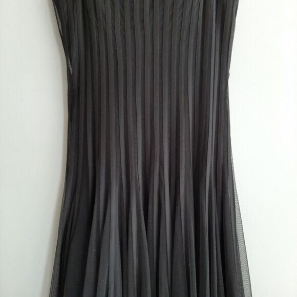 FRANK LYMAN Fit & Flare Midi Dress Black Mesh & Ribbon Sz 4 - Picture 5 of 16